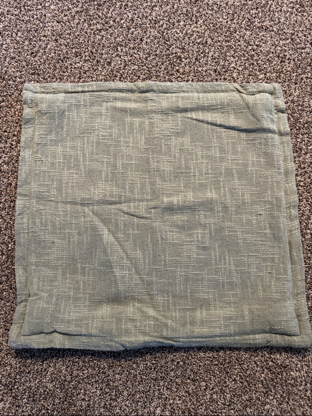 Lucky Brand Neutral Textured Square Pillow Cover in Sage Green SET